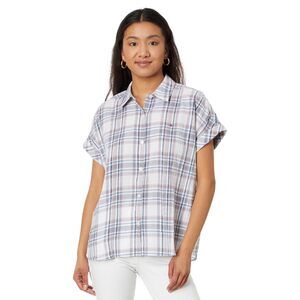 Tommy Hilfiger Short Sleeve Plaid Shirt Blue Multi SM (US 4-6)